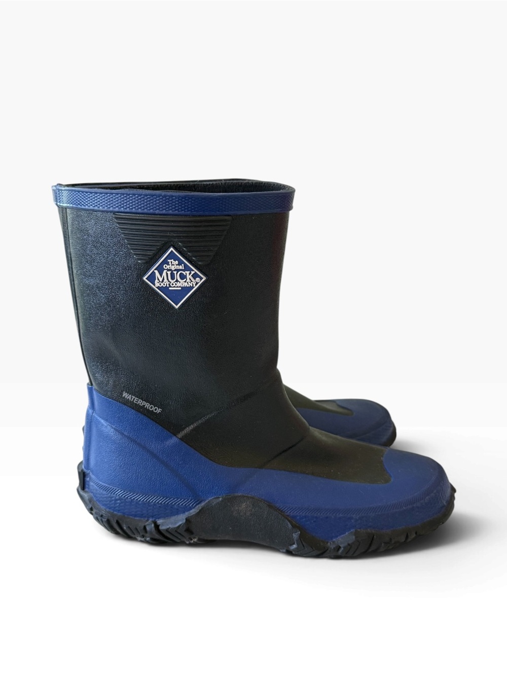 Muck Children's Forager Kids Black & Blue Waterproof Rubber Boots Size 1